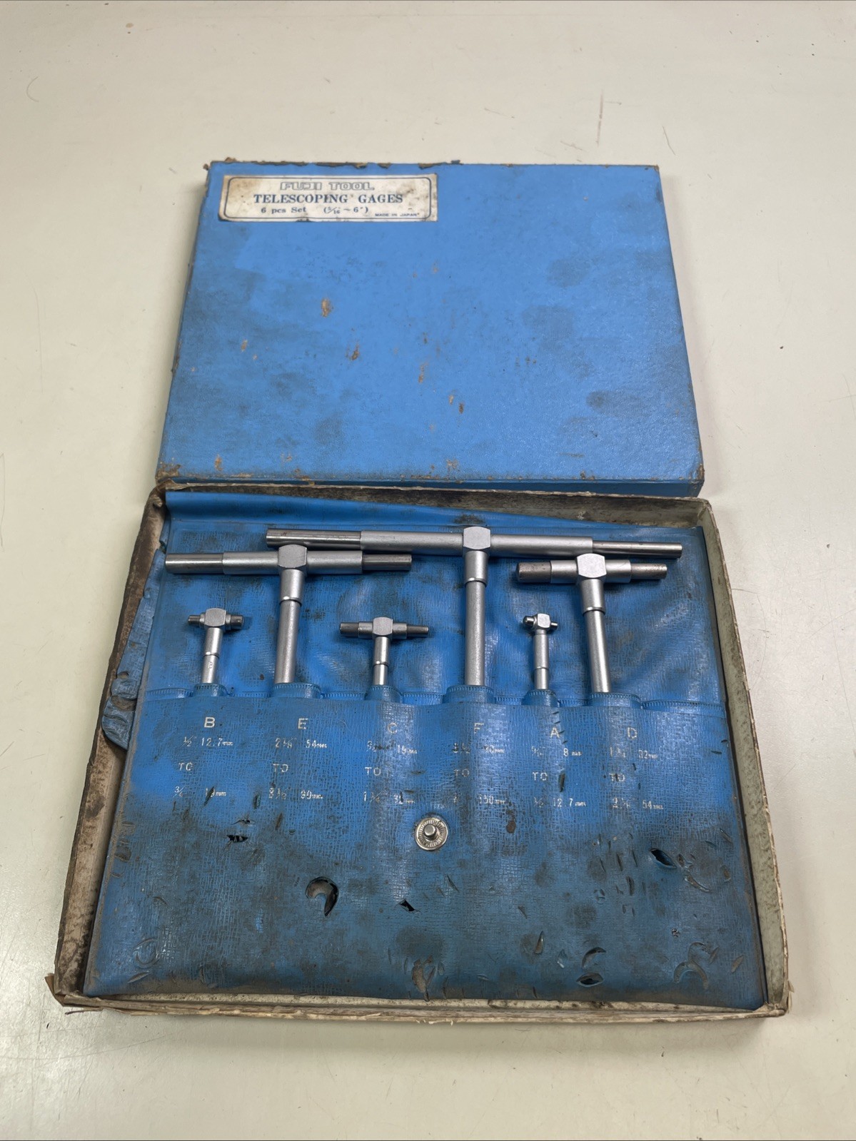 Fuji Tools 6 Piece Telescoping Bore Gage Set 5/16" - 6" Inch 8mm - 150mm Range