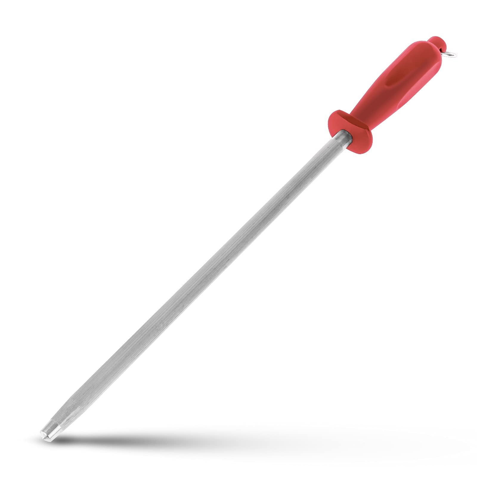 12 inch Red Professional Carbon Steel Knife Sharpening Steel Honing Rod Stick