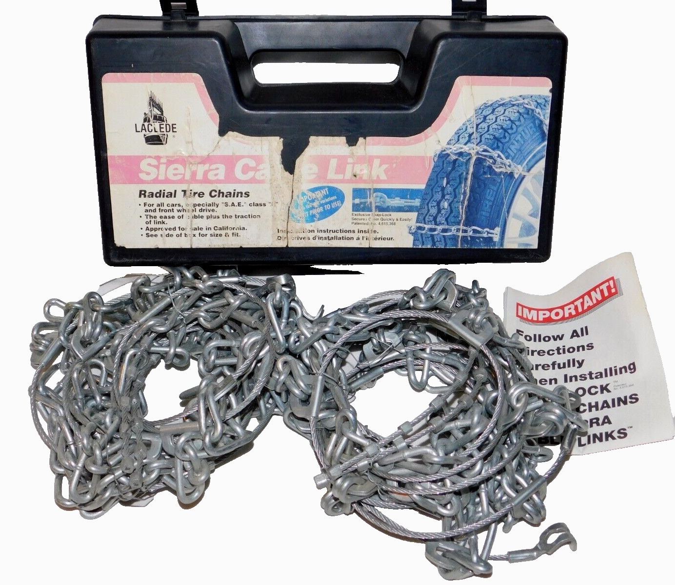 Laclede Sierra Cable Link Tire Chains, Stock # 1922, 1 Pair - Never Used