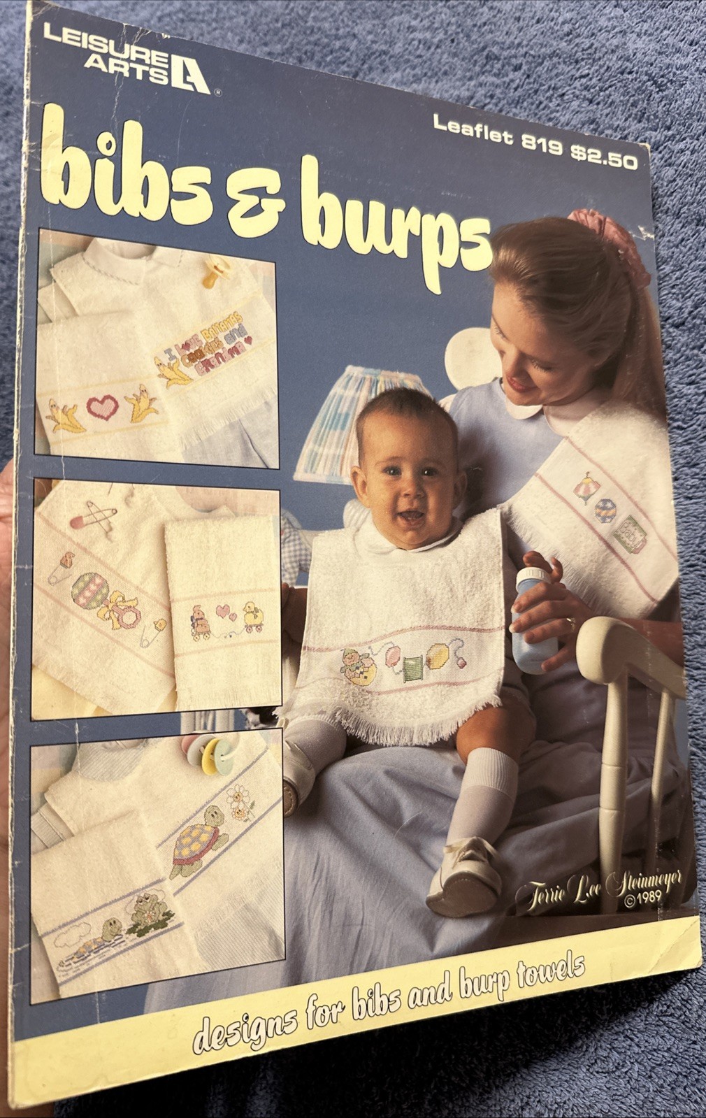 Counted Cross Stitch Leaflet for Bibs & Burps 1989