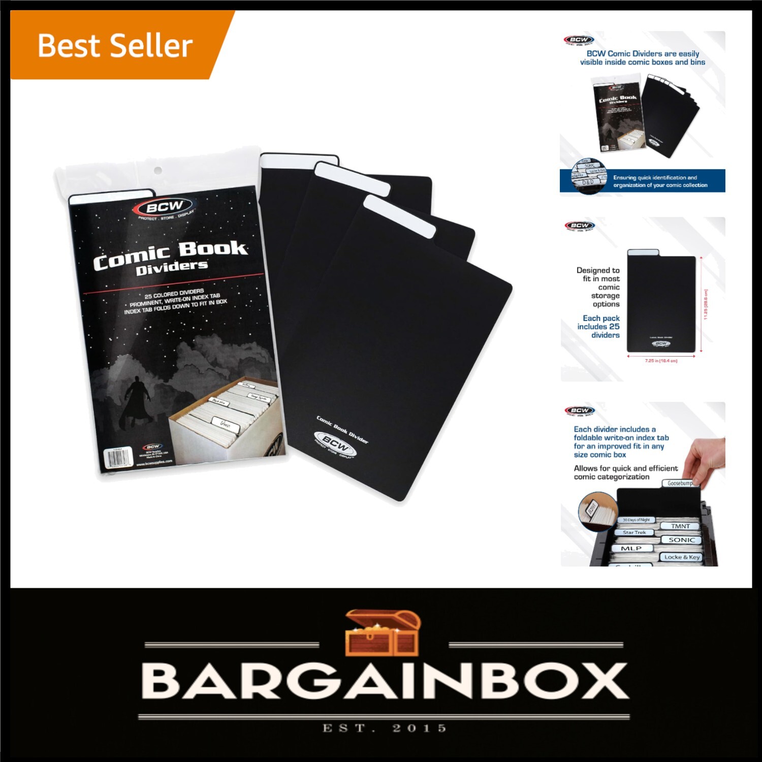 Premium Black Comic Dividers - Acid-Free & Precision-Cut for Ultimate Storage