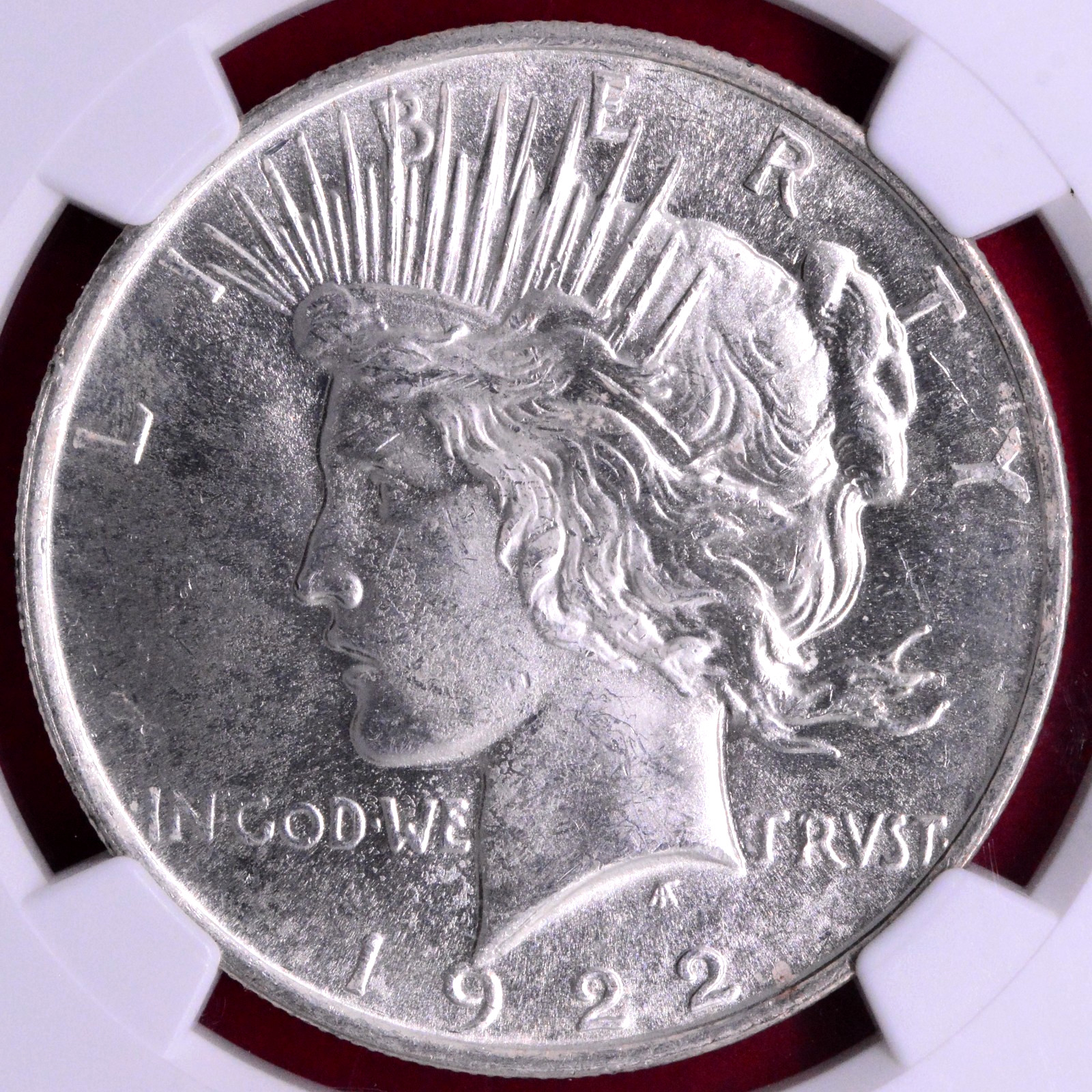 NGC MS-65! 1922 VAM-5C ERRODED FACE, TRIPLED DIE REV PEACE DOLLAR
