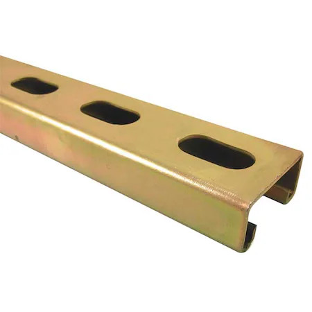 Superstrut B1400hs 20 Single Channel Strut, Slotted, Steel, Zinc-Plated, 9/16