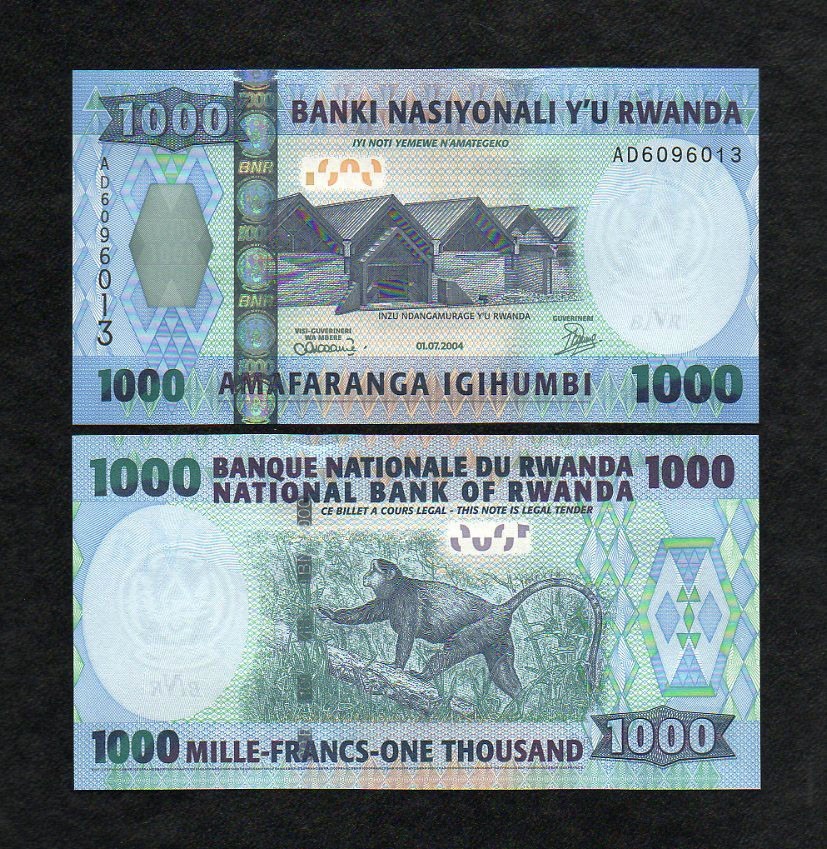 Rwanda 1000 francs 2004 UNC P-31