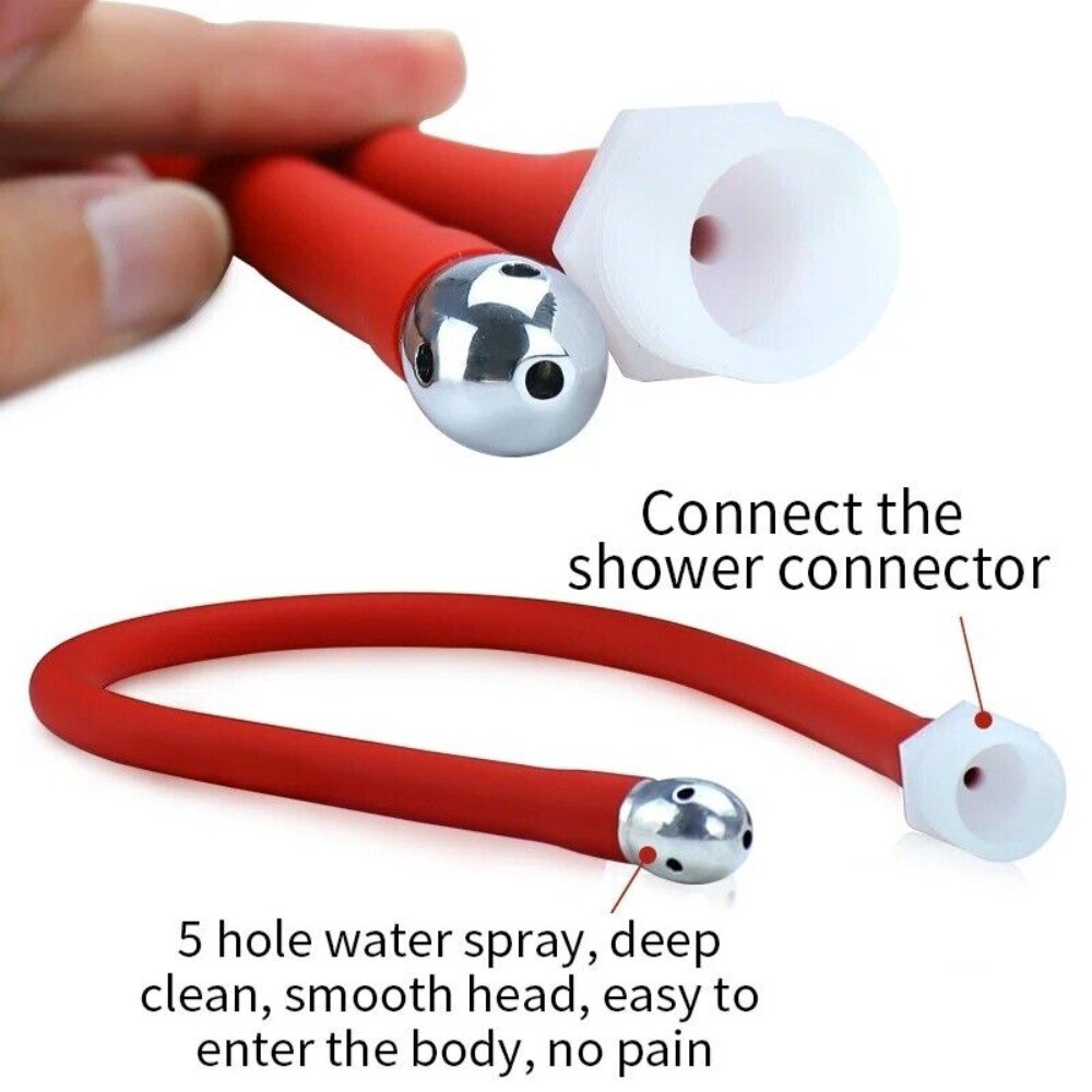 4Size Shower Enema System Vaginal Anal Cleaner Tube Wash Colon Douche Nozzle Toy