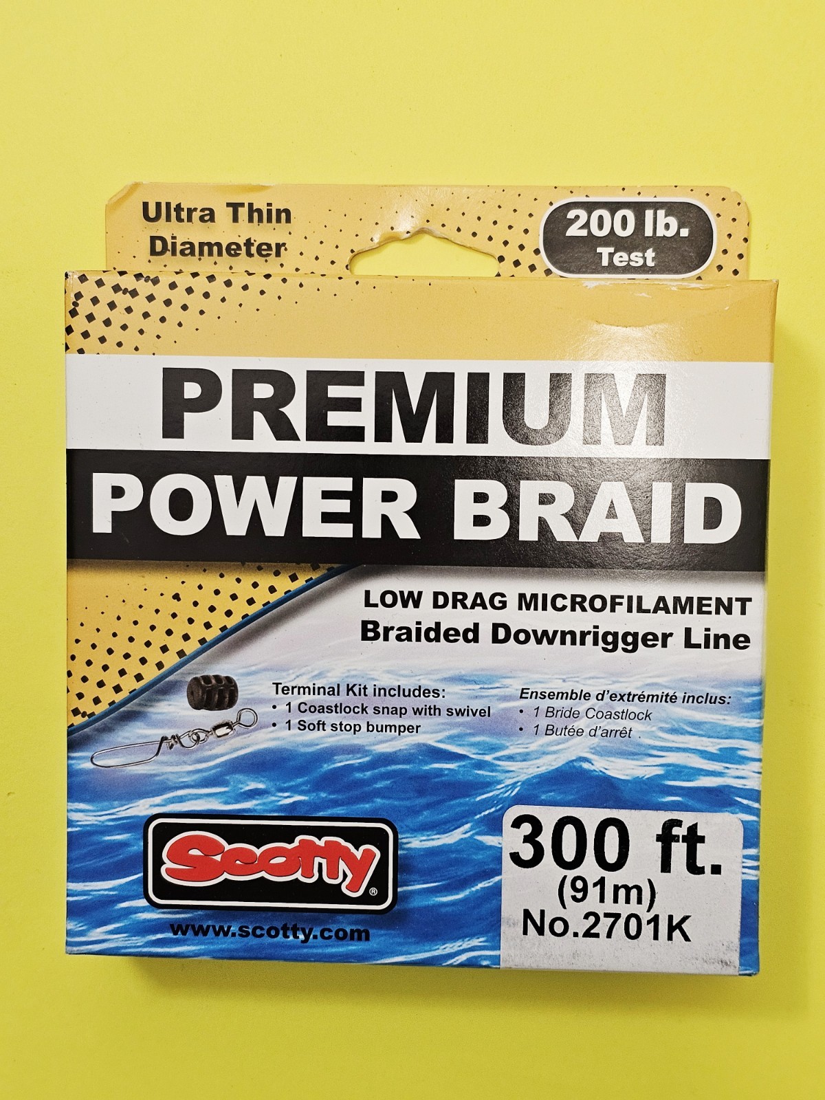 C-S5. FREE SHIPPING.  Scotty Downrigger Power Braid. 200 Lb.  Box Of 300'.