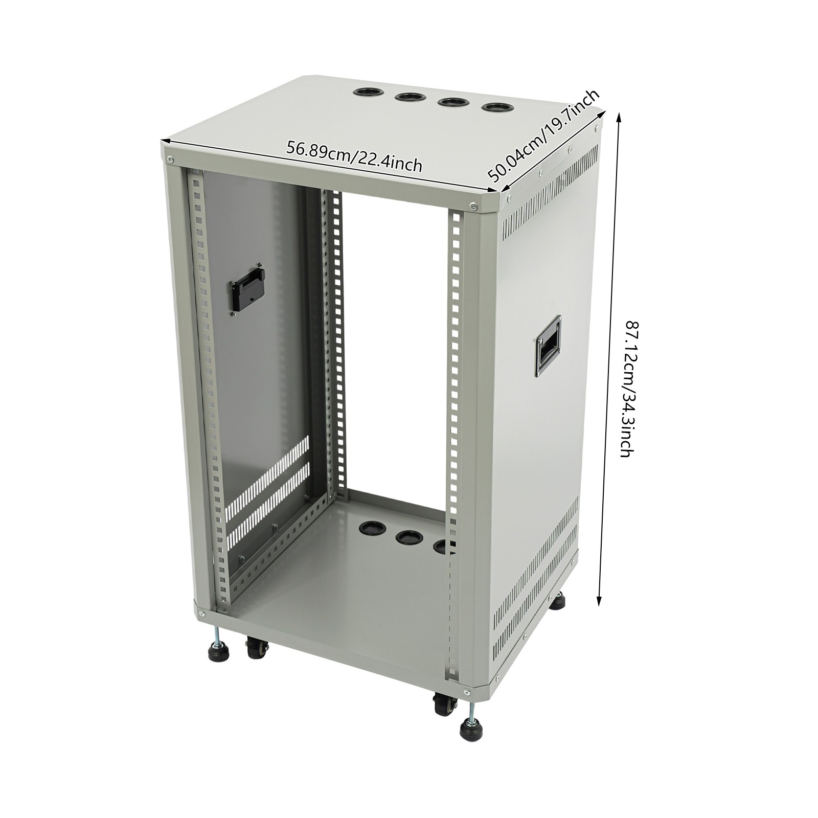 DJ Mixer Stand Rolling Network Cabinet DJ Mixer Stand Audio Rack with 4 Wheel