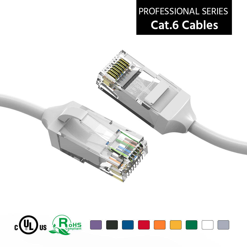 5Ft CAT6 28AWG Slim Ethernet Network Cable White