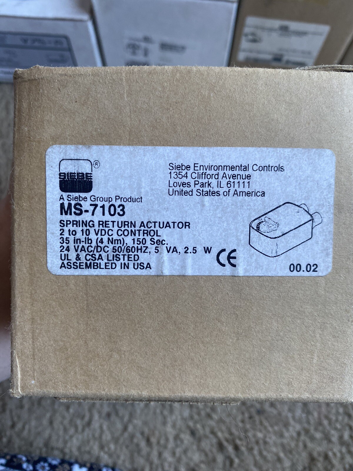 Siebe MS-7103 Spring Return Actuator (365)