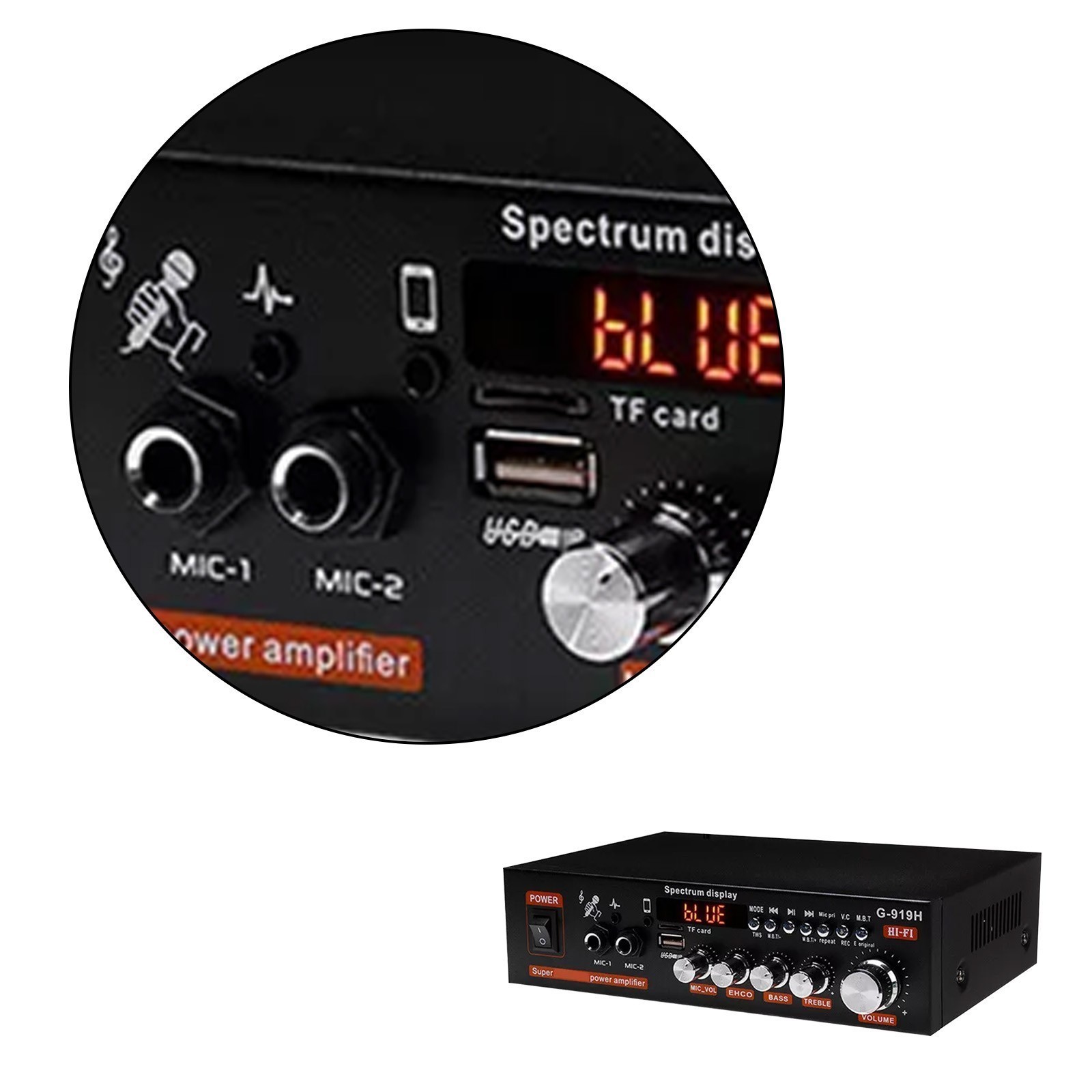 1000W Bluetooth Mini Power Amplifier Stereo Receiver Audio Amp USB Music Player