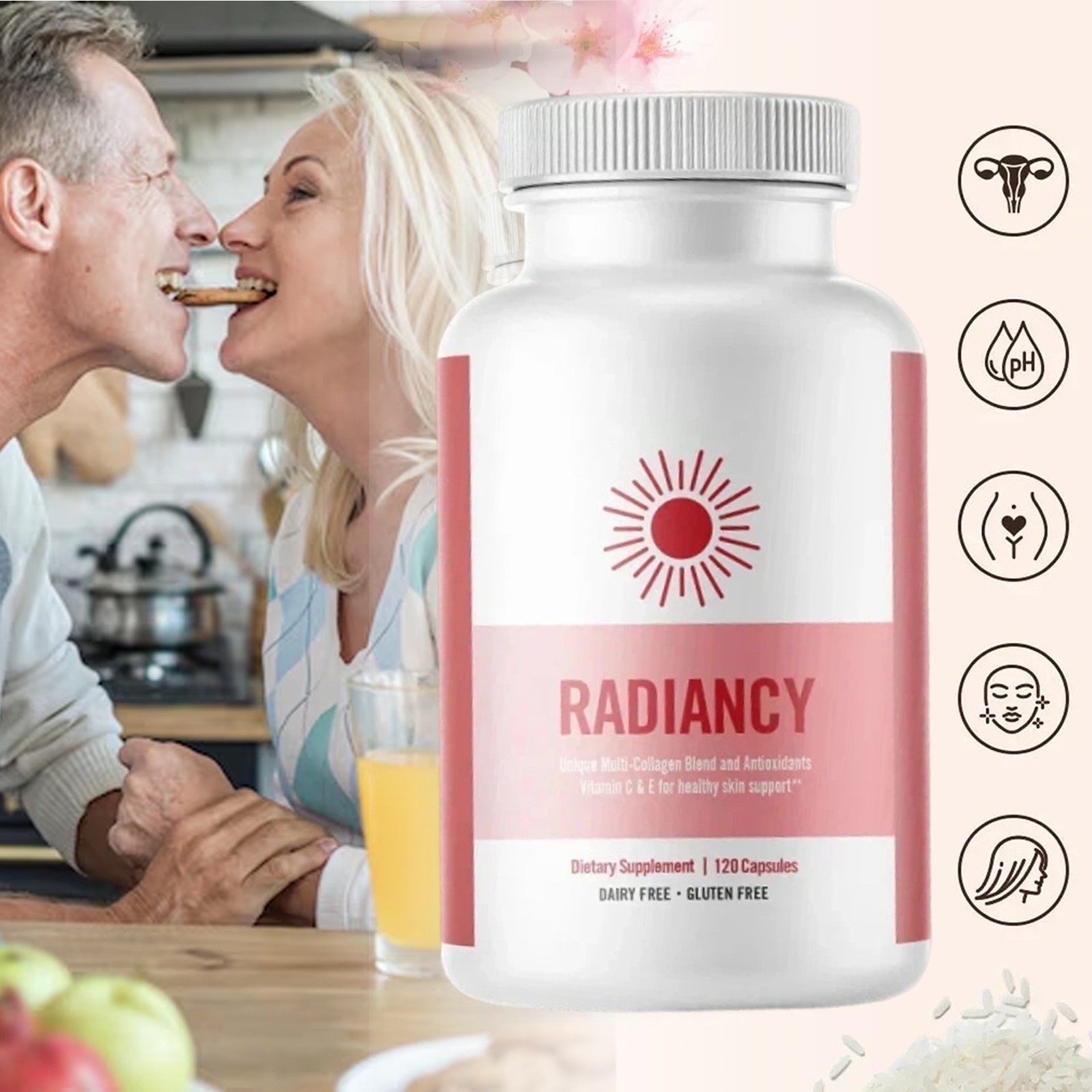 RADIANCY Vaginal Probiotic & Collagen Blend Feminine Health Anti-Aging 120 Caps