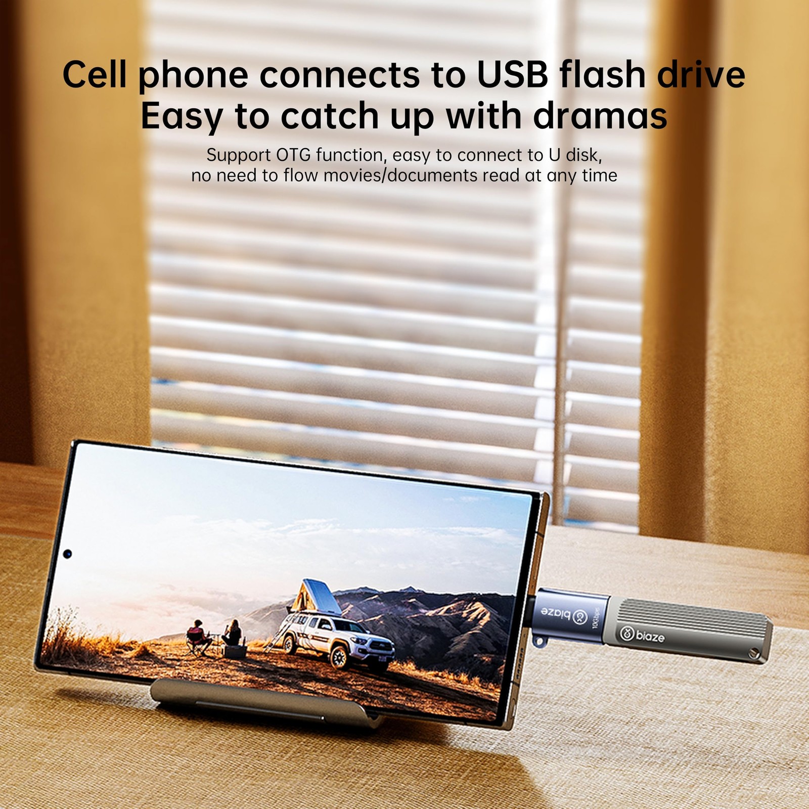 biaze USB C to Adapter 2 Pack, USB-C OTG Connector 10Gbps, Type-C B-Blue