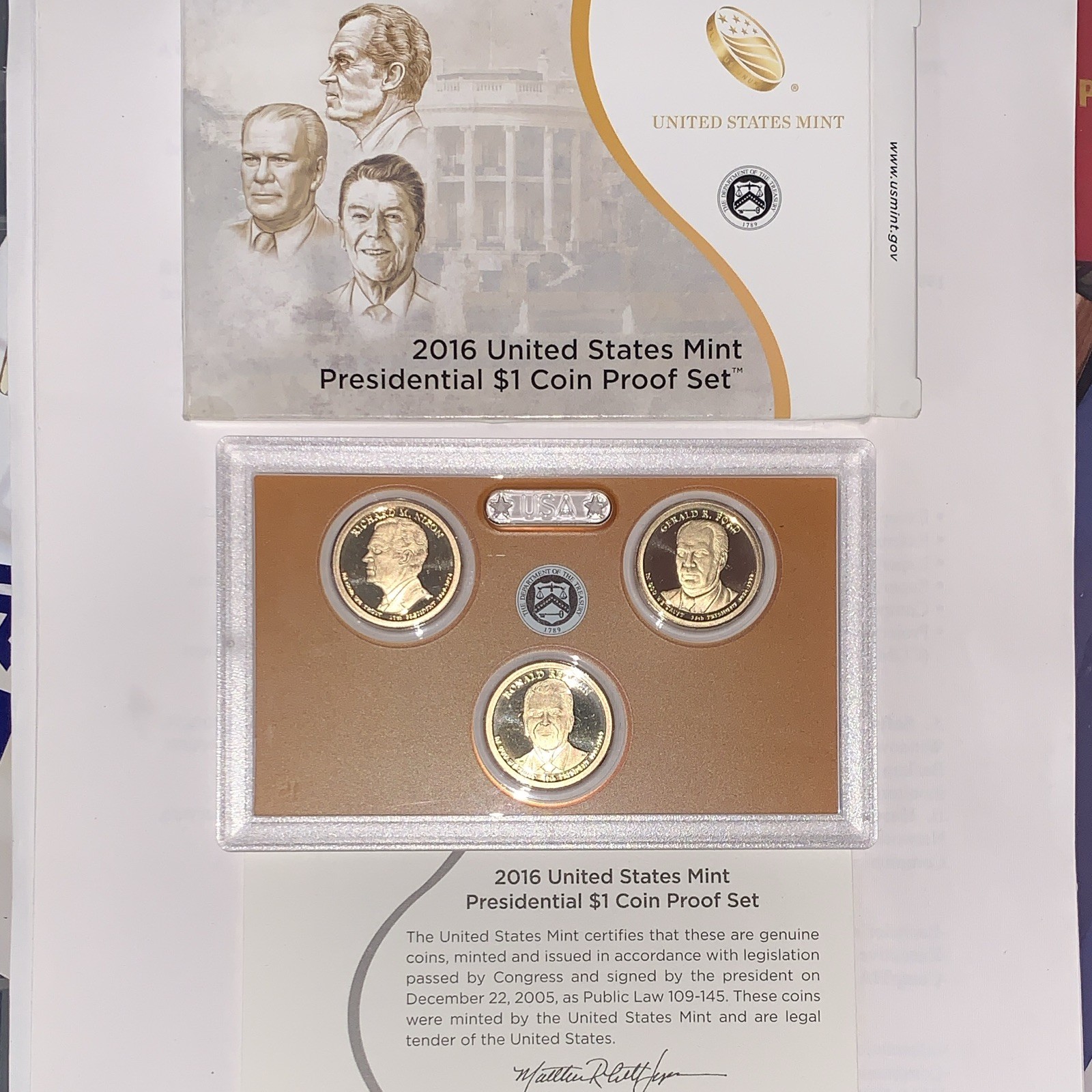 2016 United States Mint Presidential $1 Coin Proof Set Proof SF San Francisco