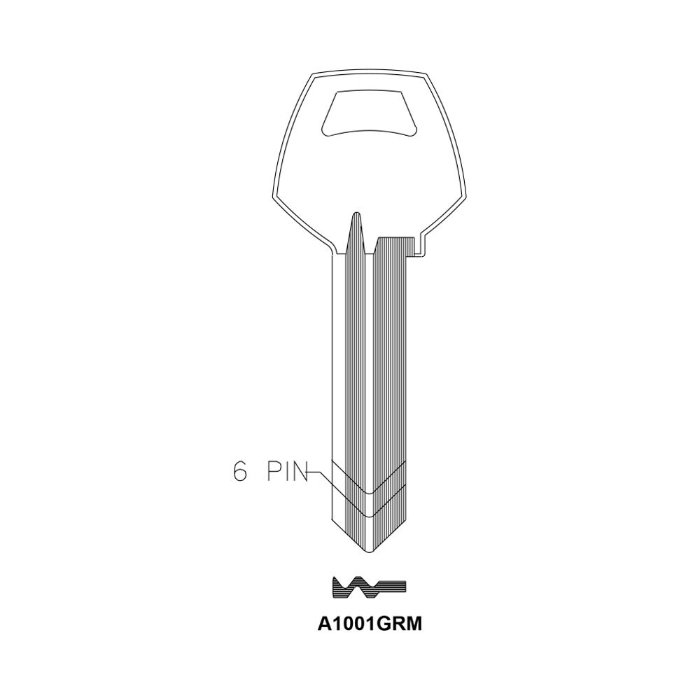 A1001GRM Key Blank 6-Pin – Nickel
