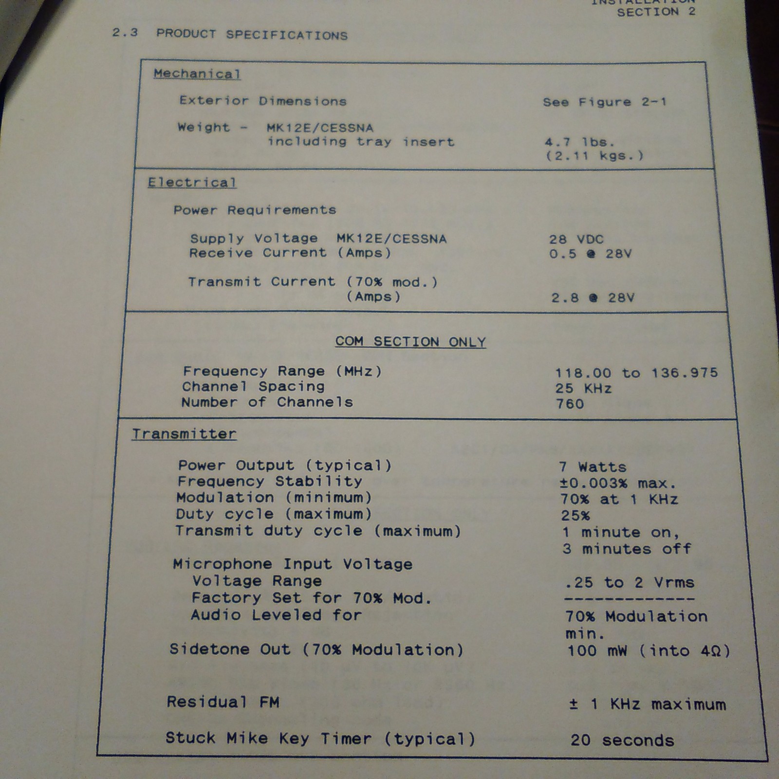 Narco Mk12E Cessna RT-385A Replacement Install Manual.