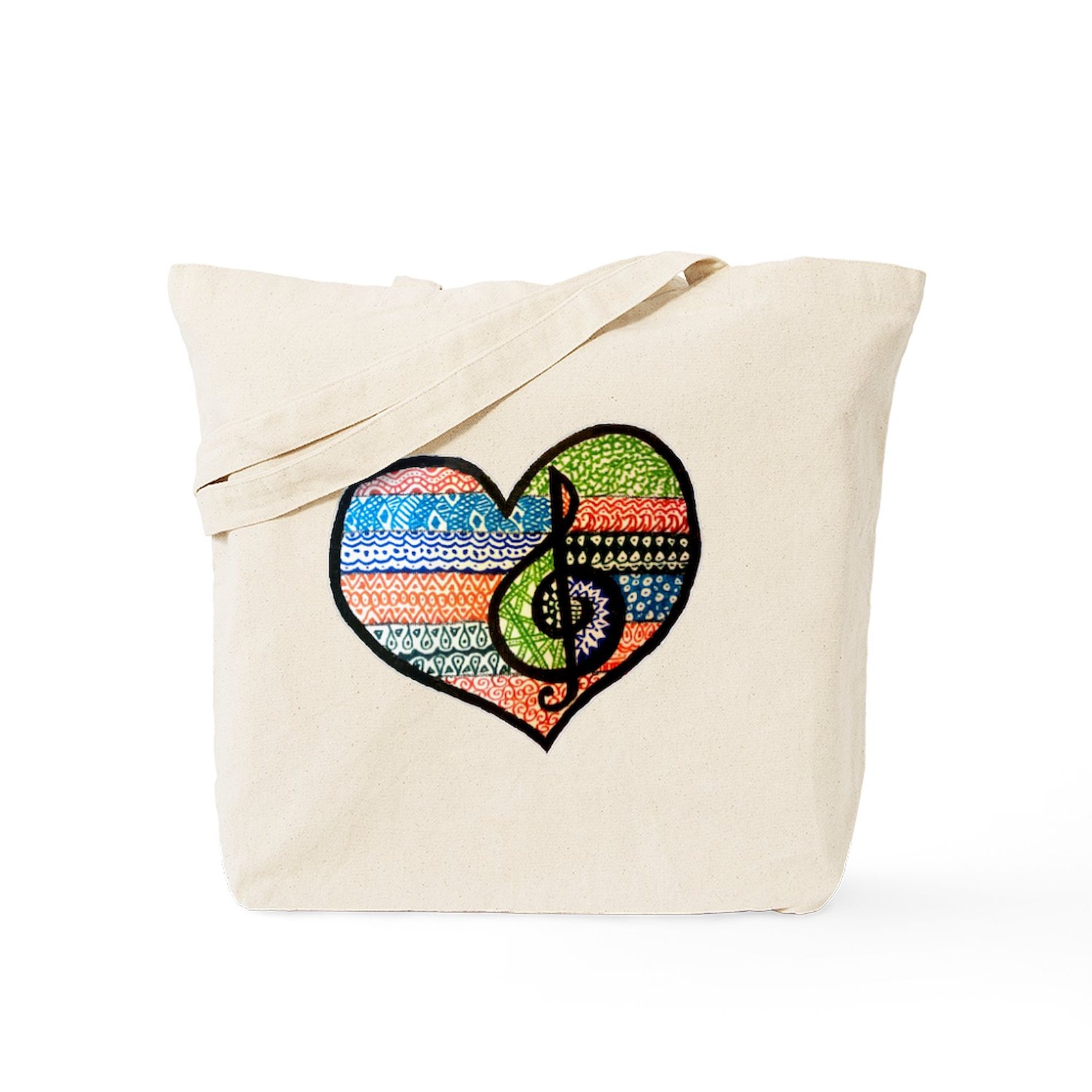 CafePress Original Music Heart Treble Clef Art Tote Bag (1340477963)