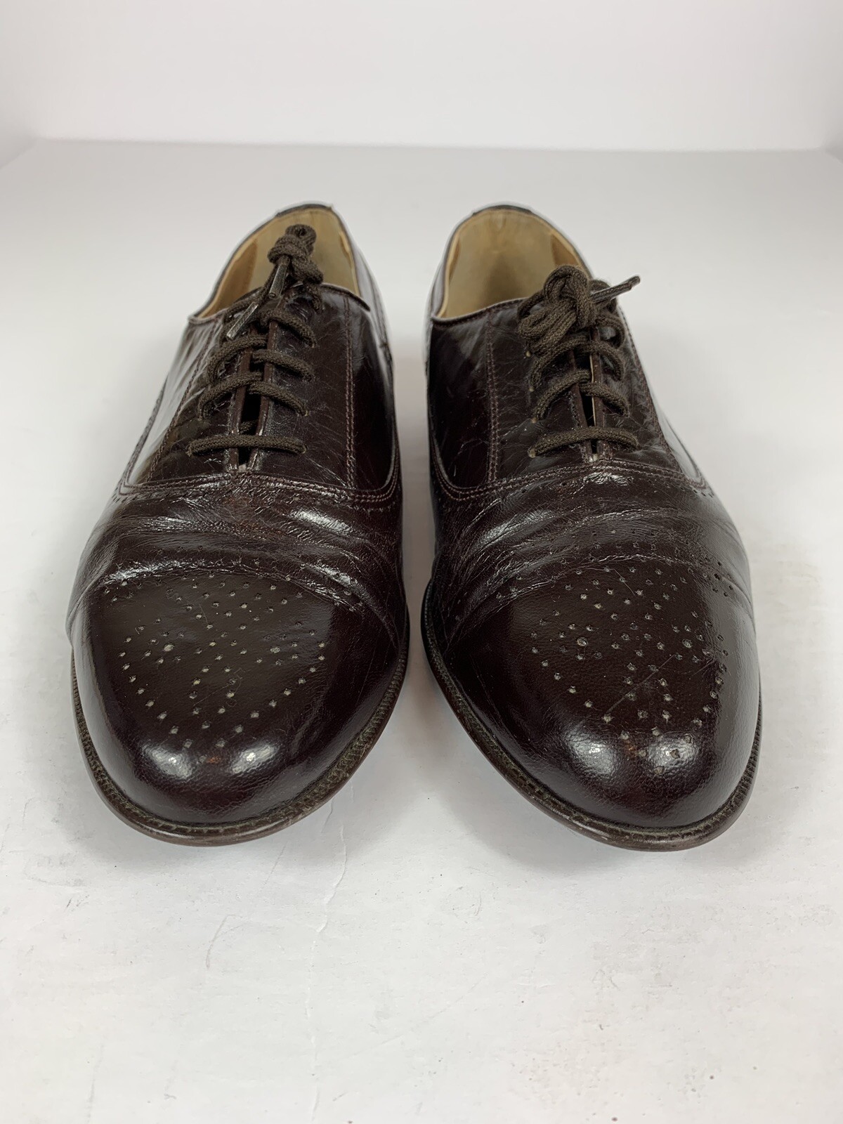 Castleby Mens Size 9.5 D Brown Leather Oxford Shoe - MS-121
