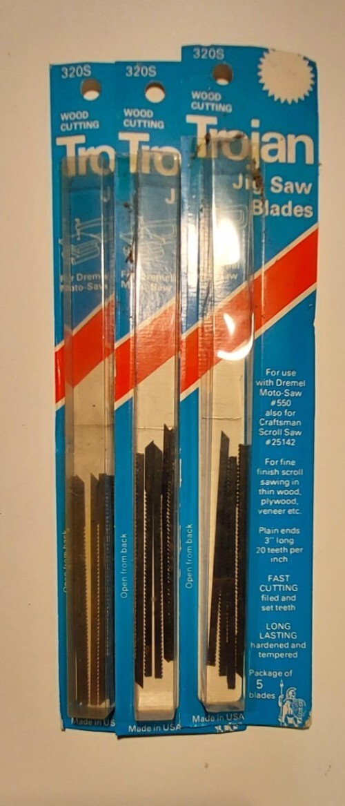 3 PACKS  Trojan 320S Jig Saw Blades 5 blades per pack SEALED