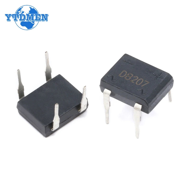 20PCS DB207 Bridge Rectifier Diode DIP4 1000V 2A DB207S Electronic Components US