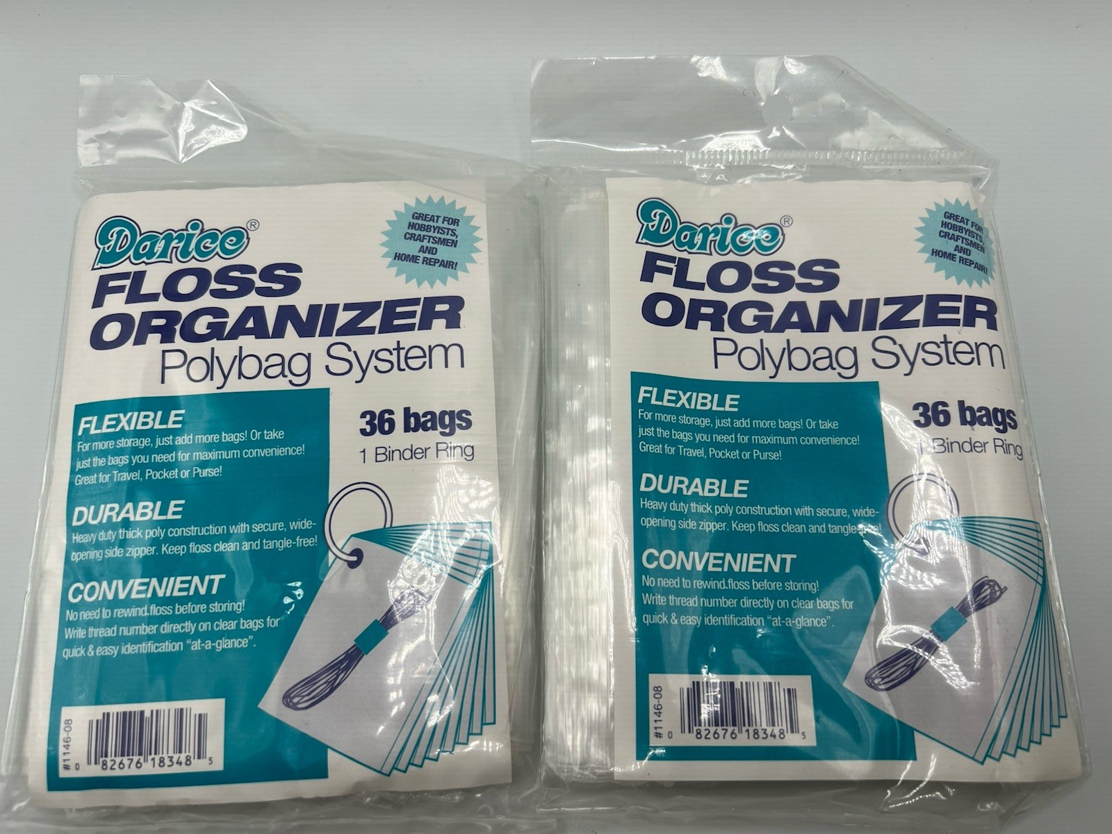 2 Expandable Floss Organizing System Bag-It 36 Bag Pack 3.5" X 5" With 1" Ring