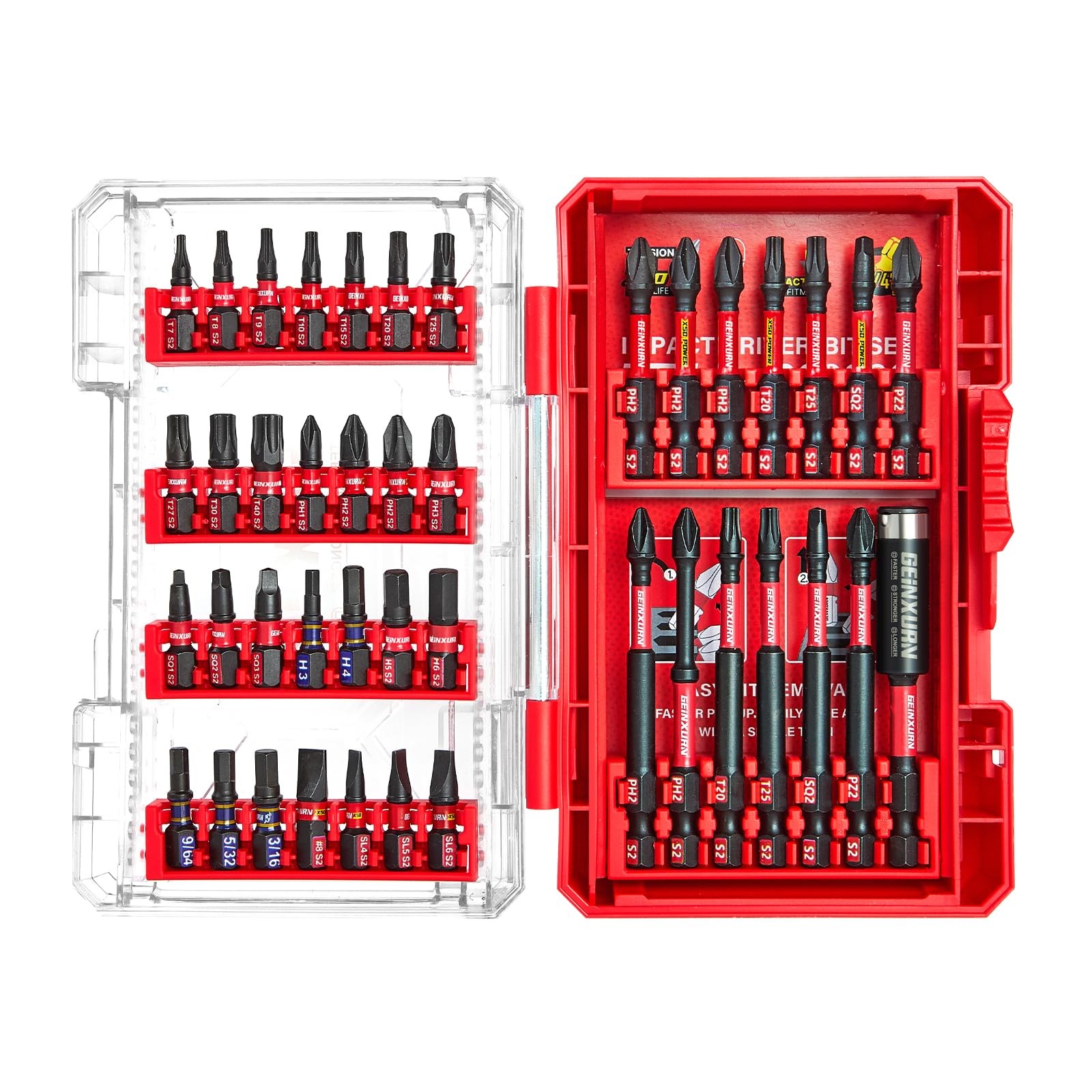 Puntas Destornillador Impacto Taladro Magnéticas Acero S2 Phillips Torx 42 PCS
