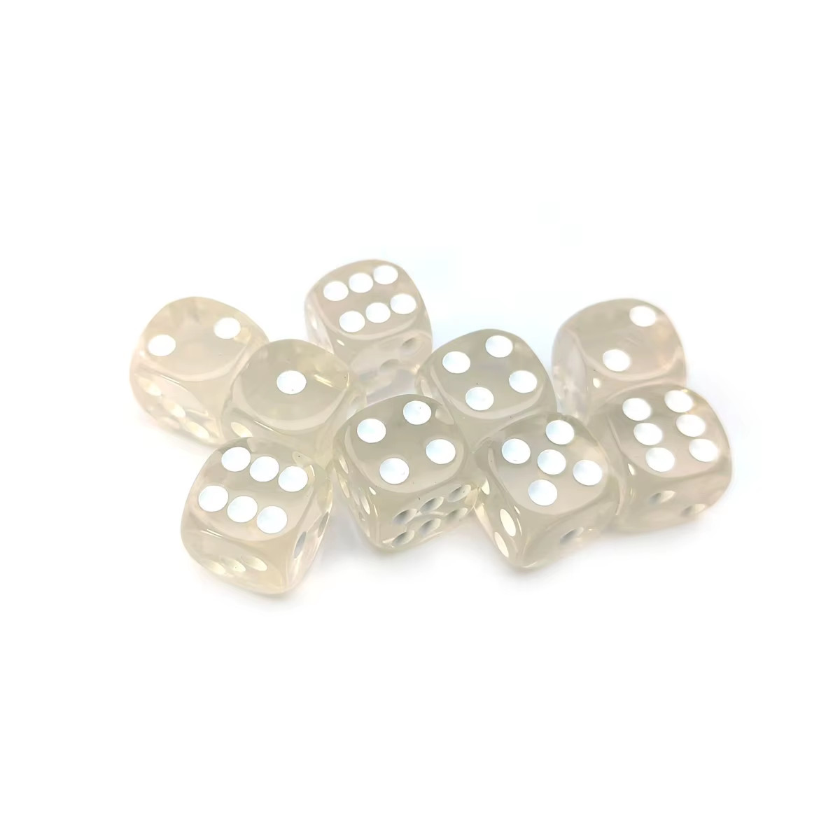 16mm Dice D6 Iridescent rainbow Resin Transparent Dice