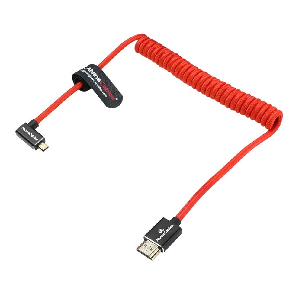 Left Angle Micro HDMI to HDMI Cable 8K@60Hz 4K@120Hz Braided 2.1 for Sony Canon