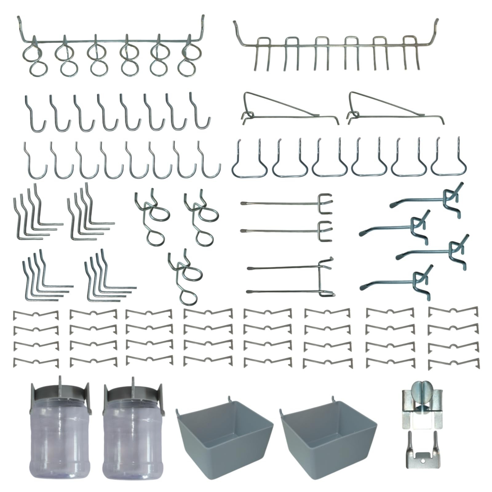 Pegboard Metal Hooks Kit 90PCS - Heavy Duty Utility Set for Garage & Workshop...