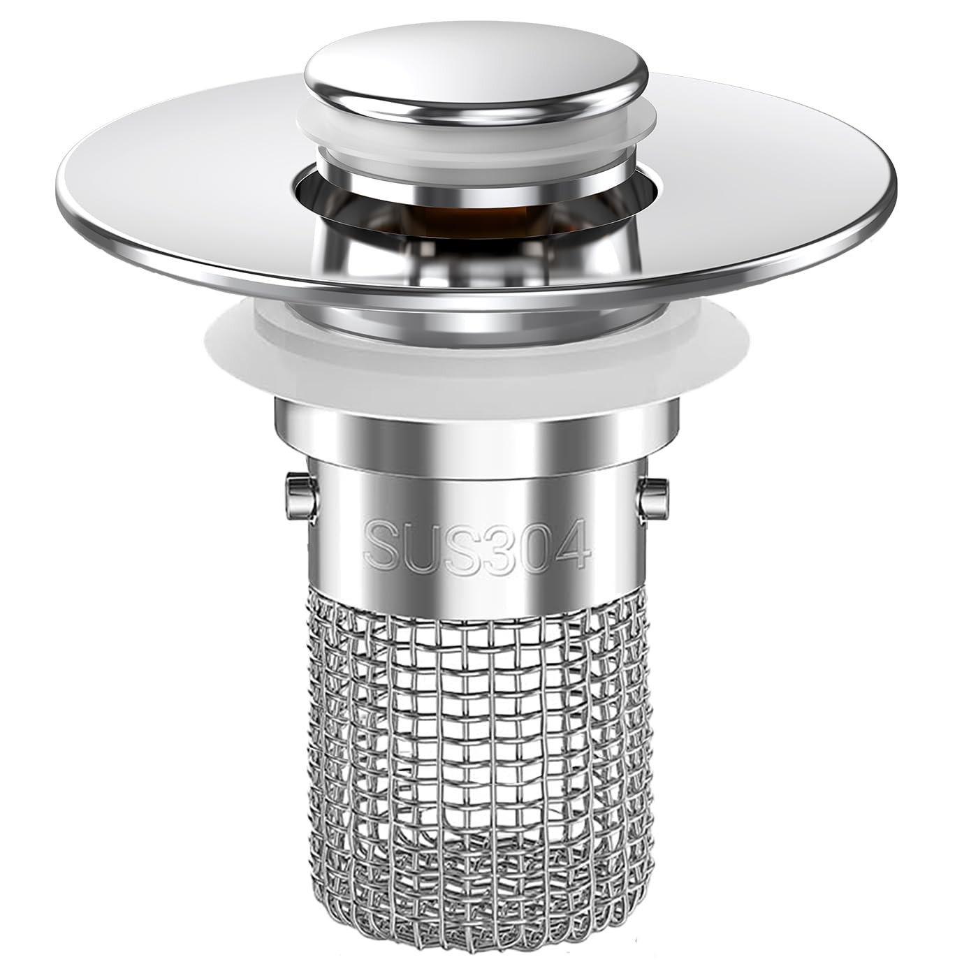 Sink Stopper Hair Catcher, Pop-up Drain Strainer with Removable Sliver-1