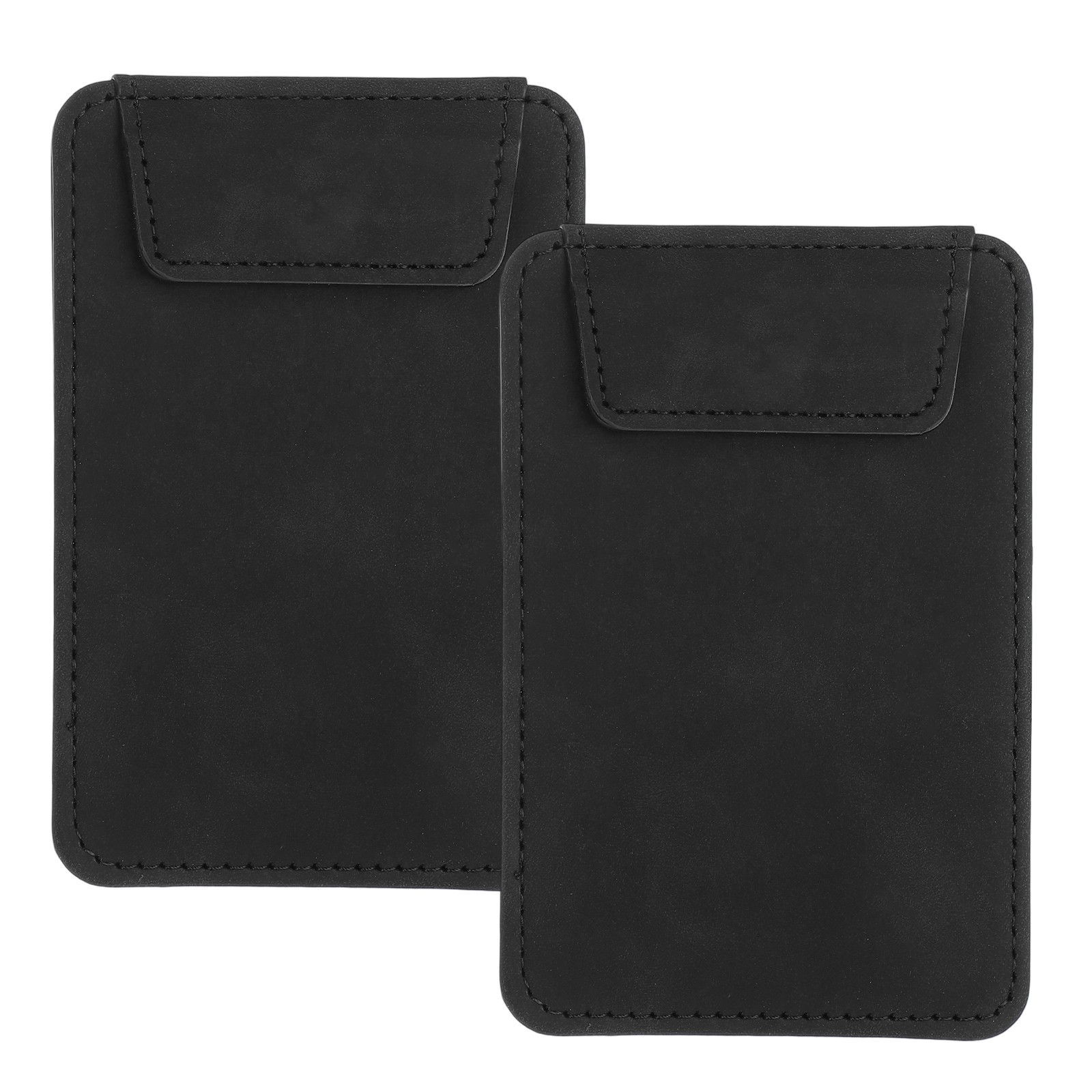 2 Pack Mini Clipboard, 5" x 3" Leather Small Clipboard with Pen Holder (Black)