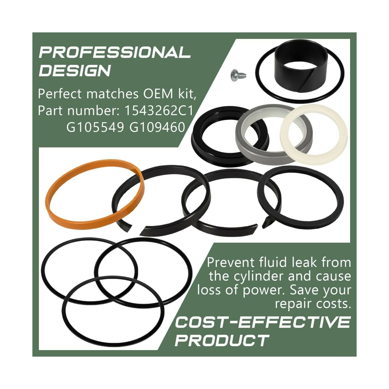 1543262C1 Loader Lift Cylinder Seal Kit for Case 580C 580D 580SD 580E 480C 480D