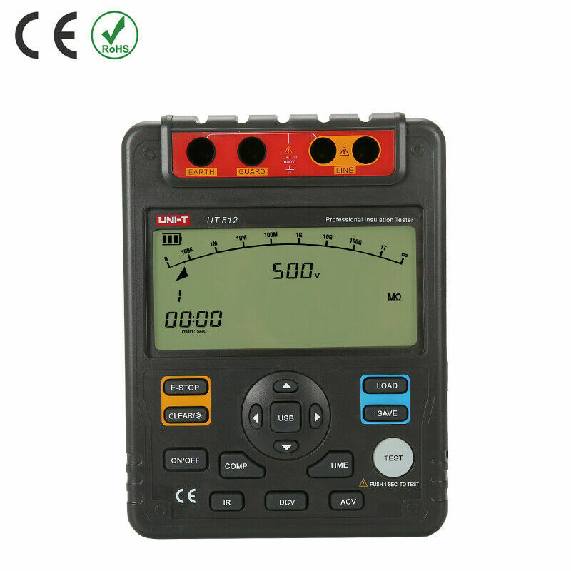 UNI-T UT512 Insulation Resistance Testers Voltmeter Auto Range 2500V 100GΩ Kd