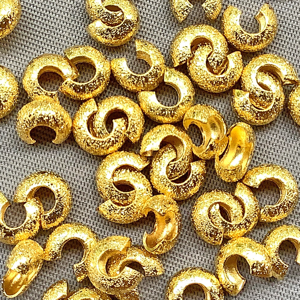 Stardust Crimp Covers 4mm Gold Plated Brass Q100 Per Pkg