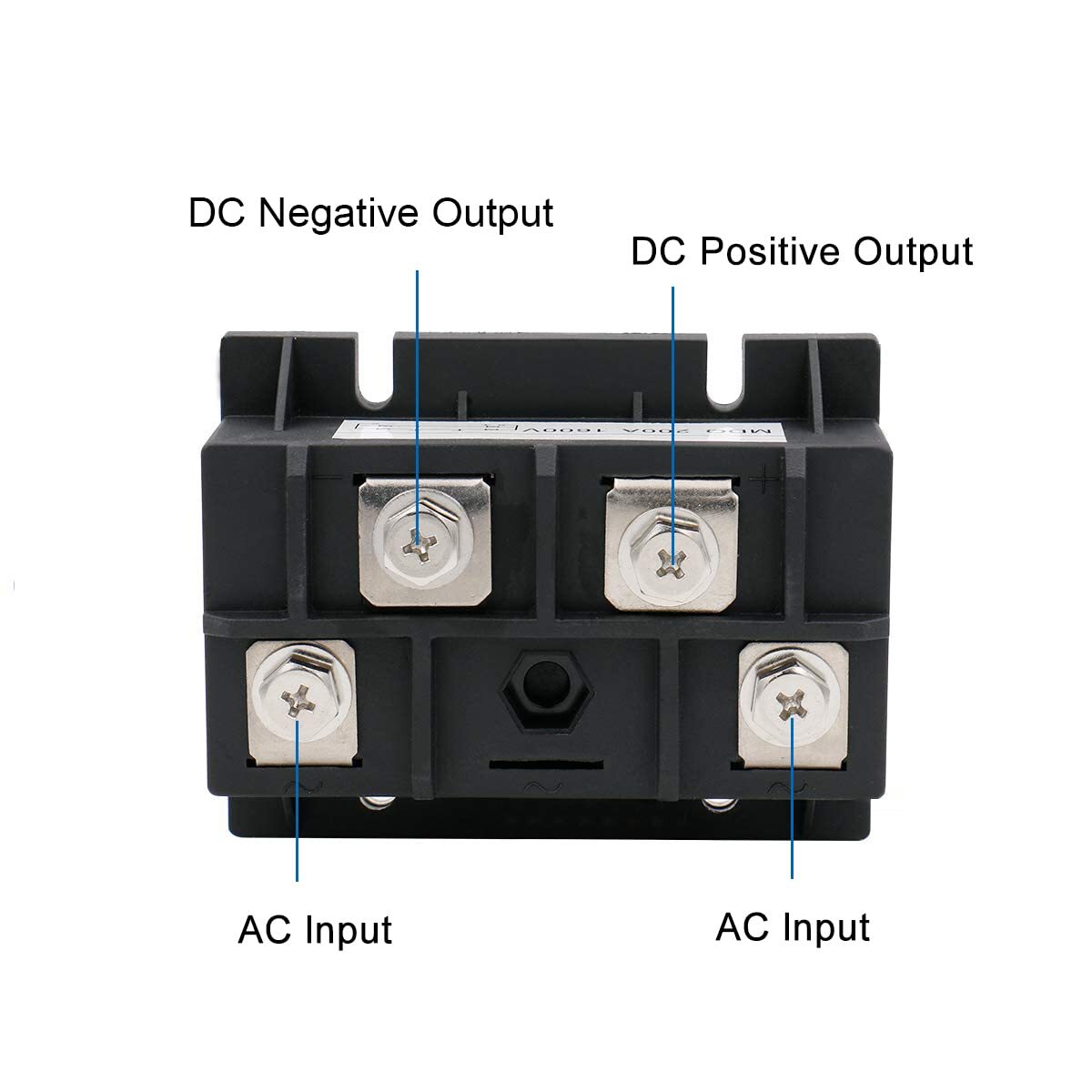 Baomain Bridge Rectifier 200A 1600V Full Wave Diode Module Single-Phase MDQ-200A