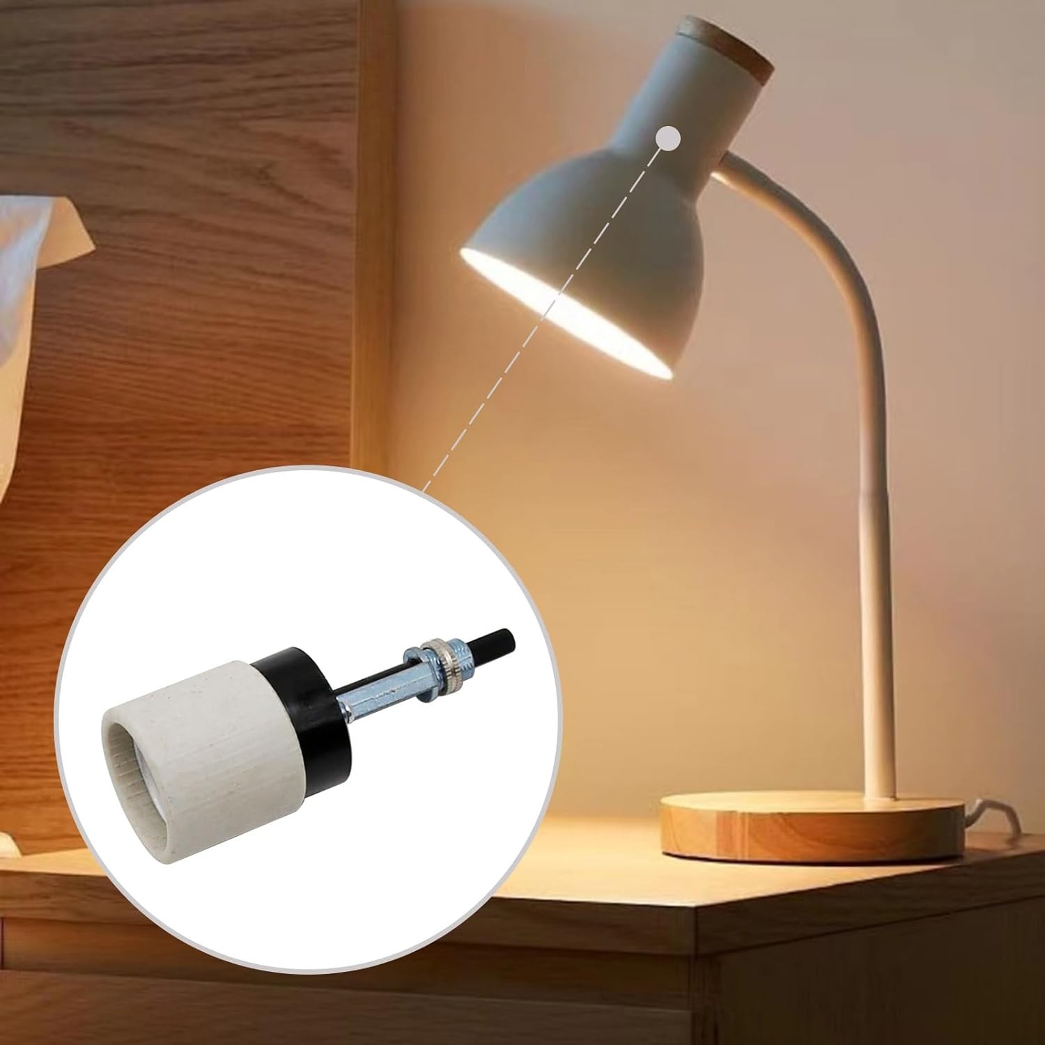 E26 Universal Ceramic Light Socket with Rotary Switch 250V 660W for Lamp...