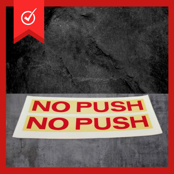 Aircraft "NO PUSH" Water Decal Pairs, Red on Yellow, Lot of 5, No P/N, NOS