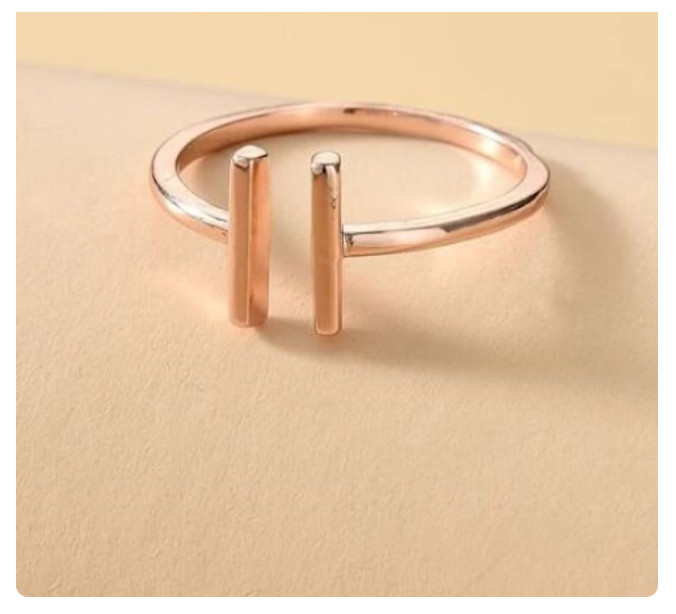 Rose gold double bar toe ring