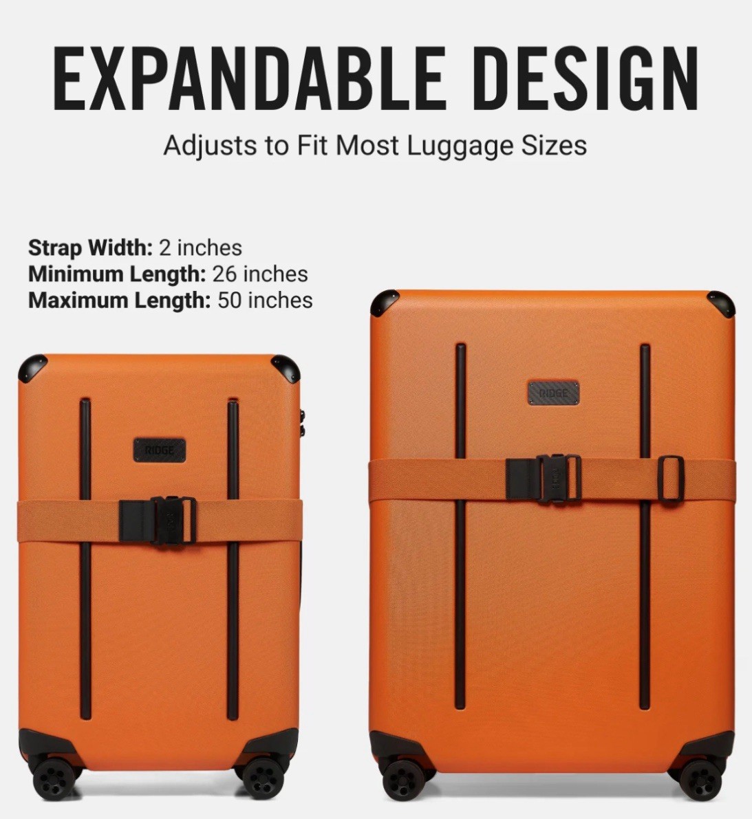 RIDGE Luggage Strap - BASECAMP ORANGE - New