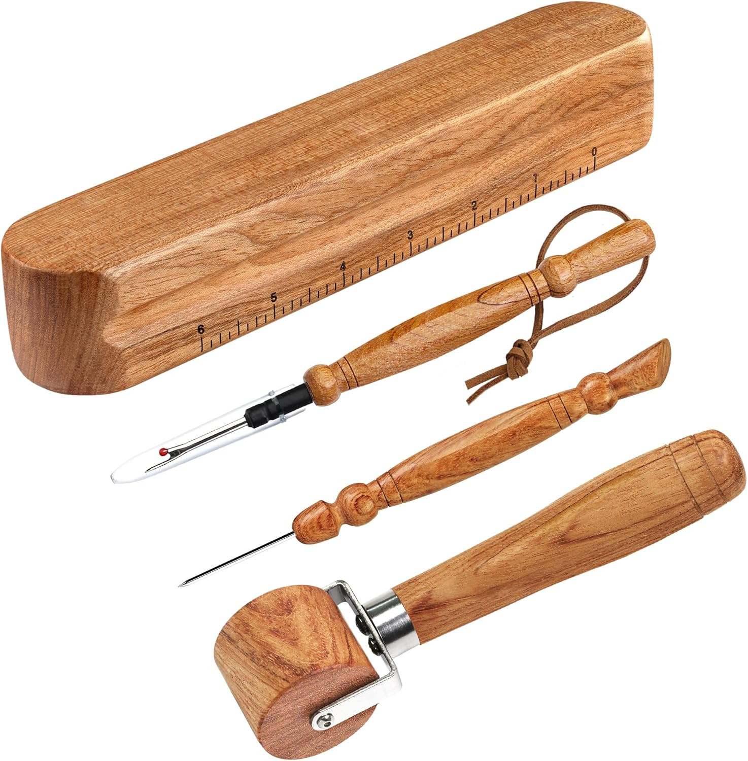 Set 4 - Tailor Clapper/Seam Roller/Stiletto/Seam Rippers for Sewing - Wooden Sew