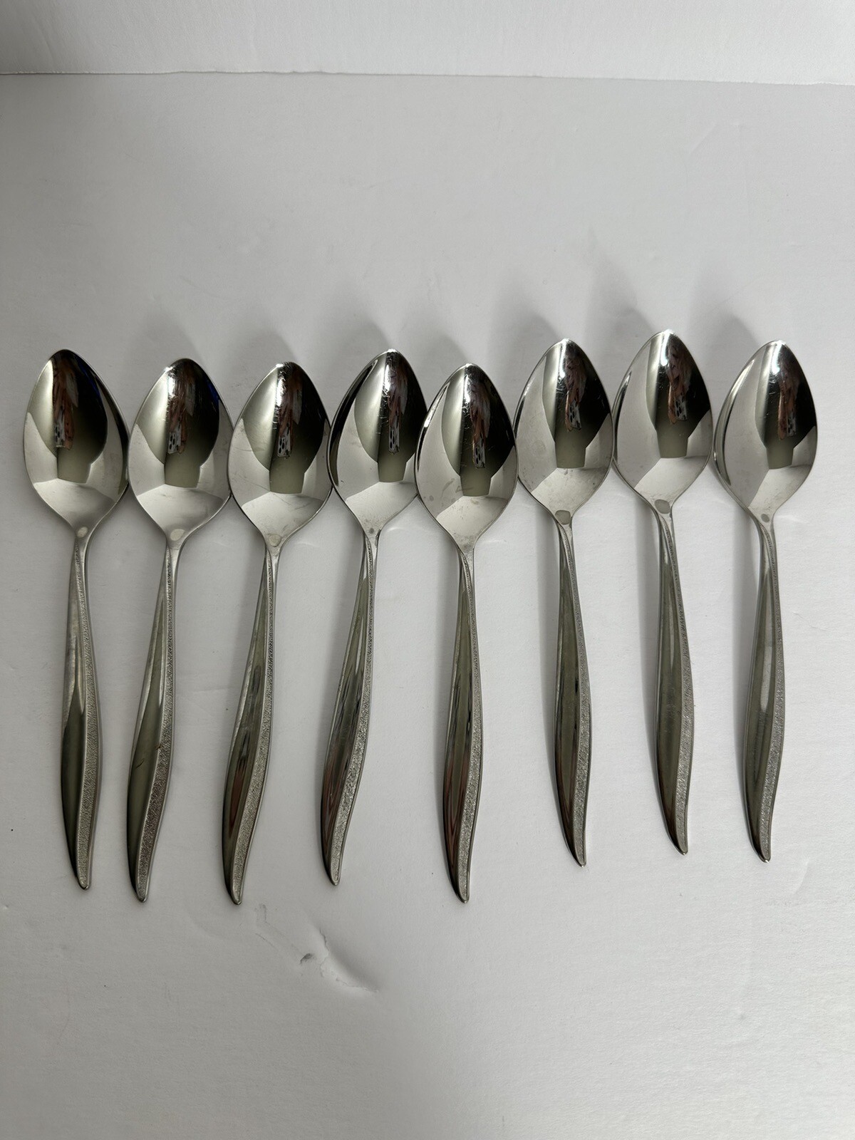 Oneidacraft Stainless Textura Teaspoon Lot of 8 Vintage