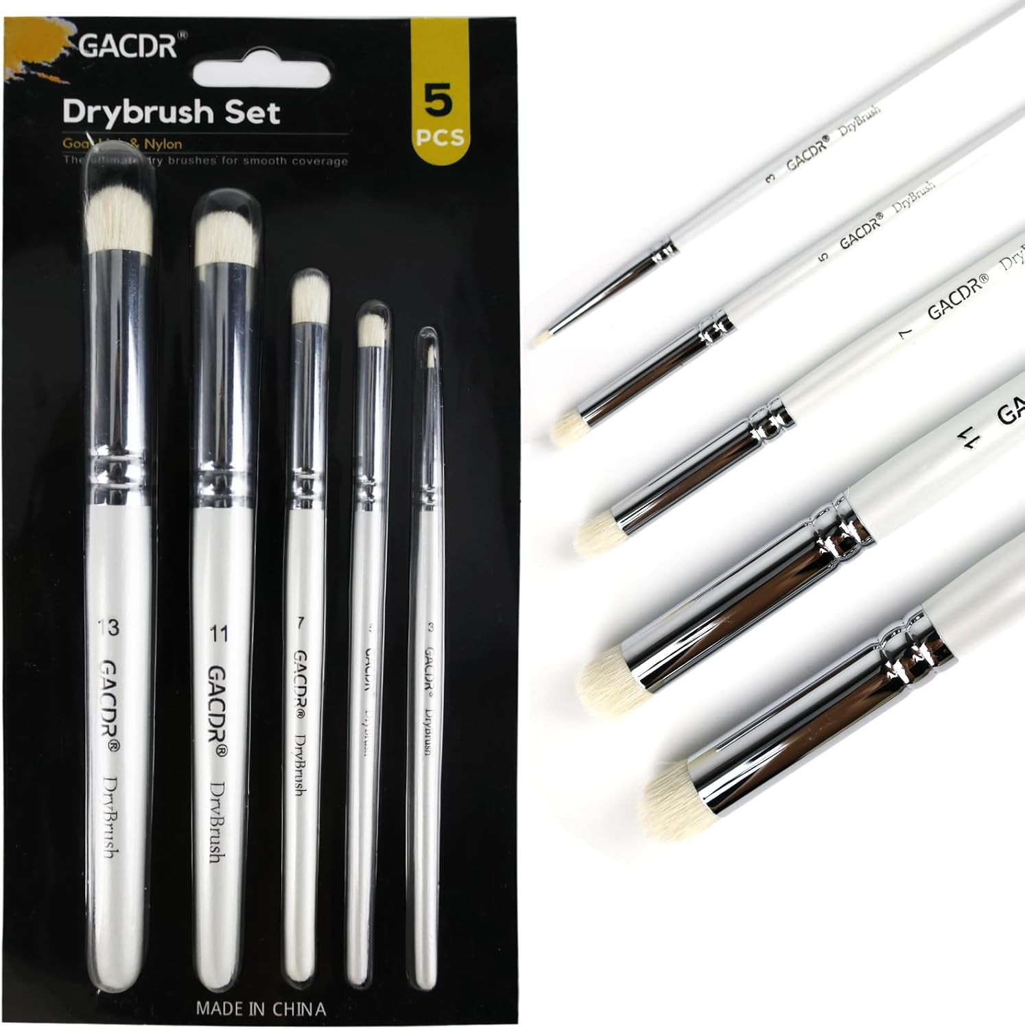 Dry Brush Miniature Painting, 5 Sizes Drybrush Set for Miniature 40k Citadel Mod