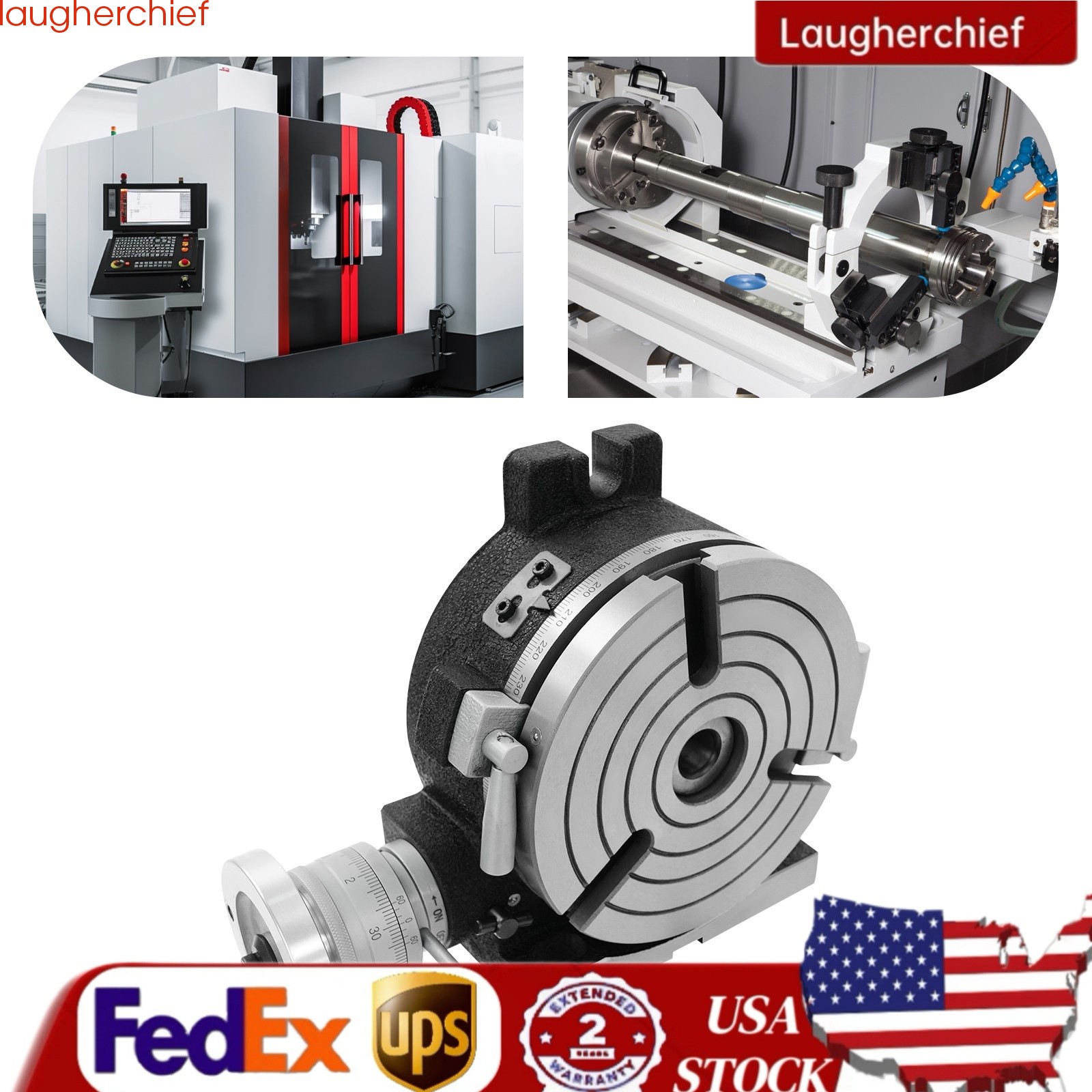 Precision-Adjustable Rotary Table, 3 T-Slots Rotary Table for Milling Machine