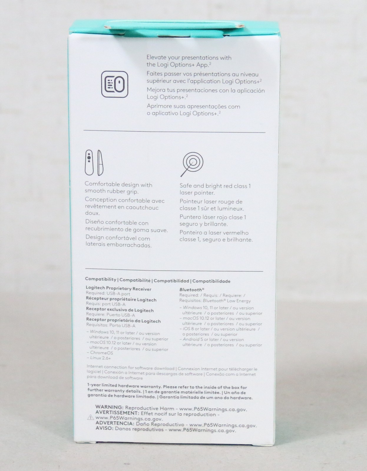 NEW Logitech R500s Laser Presentation Bluetooth and USB Remote Graphite