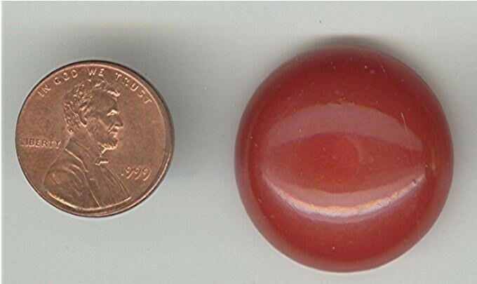 24 VINTAGE CORNELIAN ACRYLIC SMOOTH 28mm. ROUND CABOCHONS   Z205