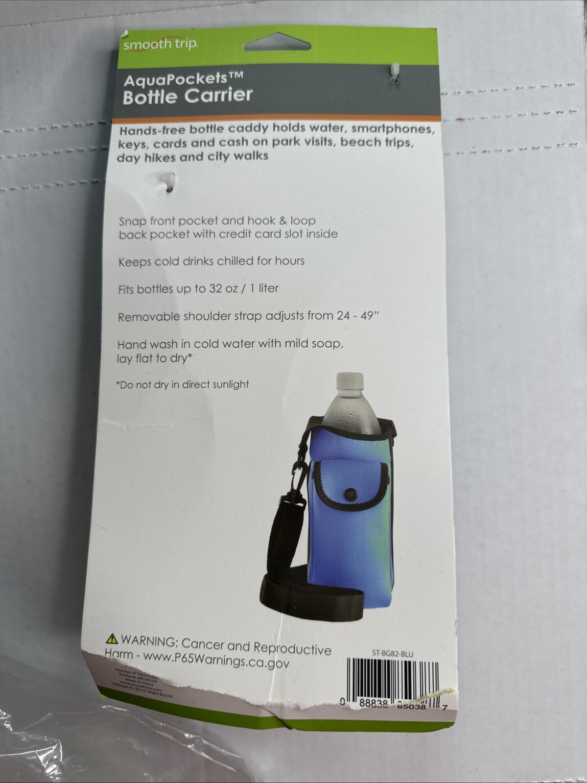 AquaPockets Water Bottle Carrier Bag BlInsulating Neoprene Holder Pockets