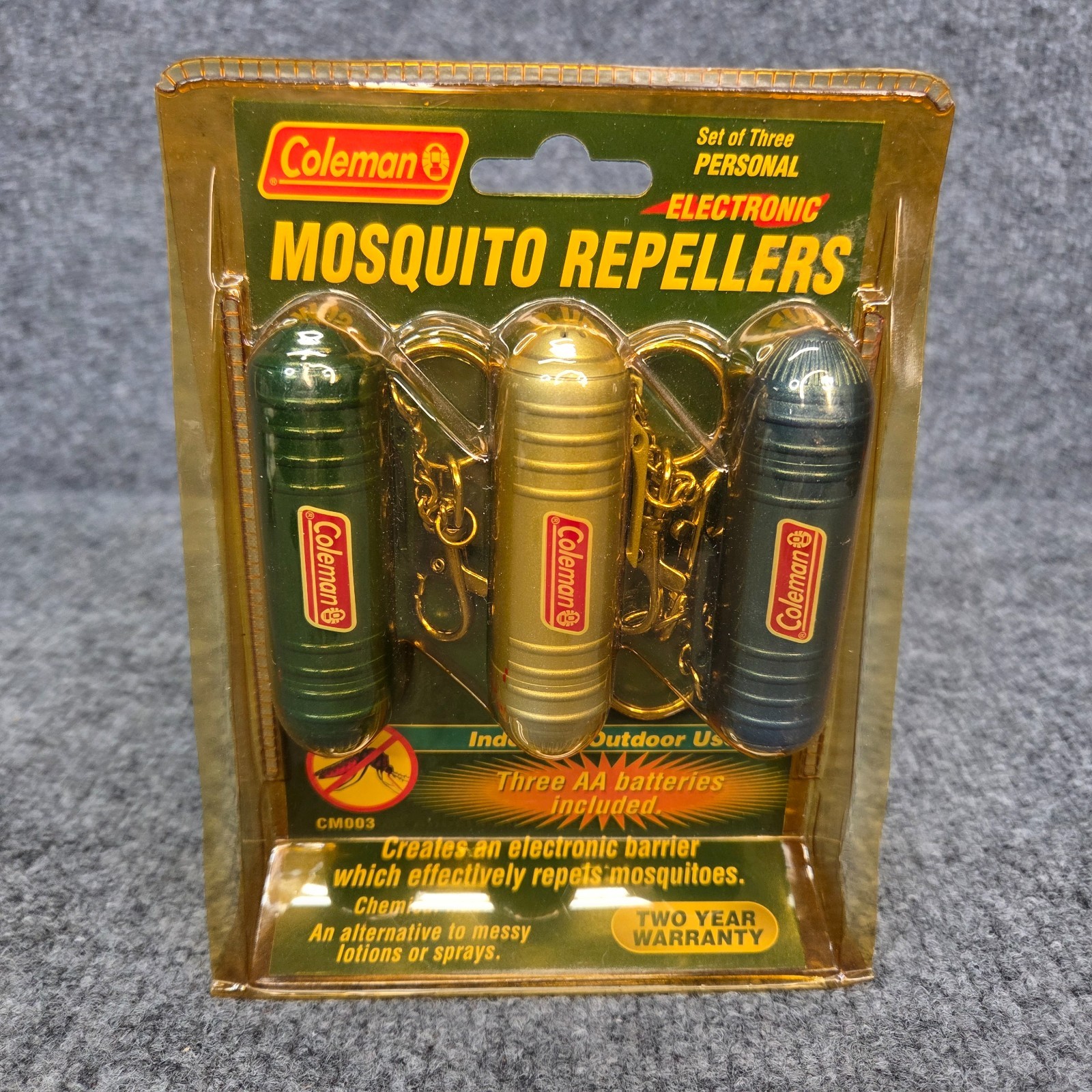 Vintage Coleman set of 3 Personal Mosquito Repeller Chemical Free Barrier-New