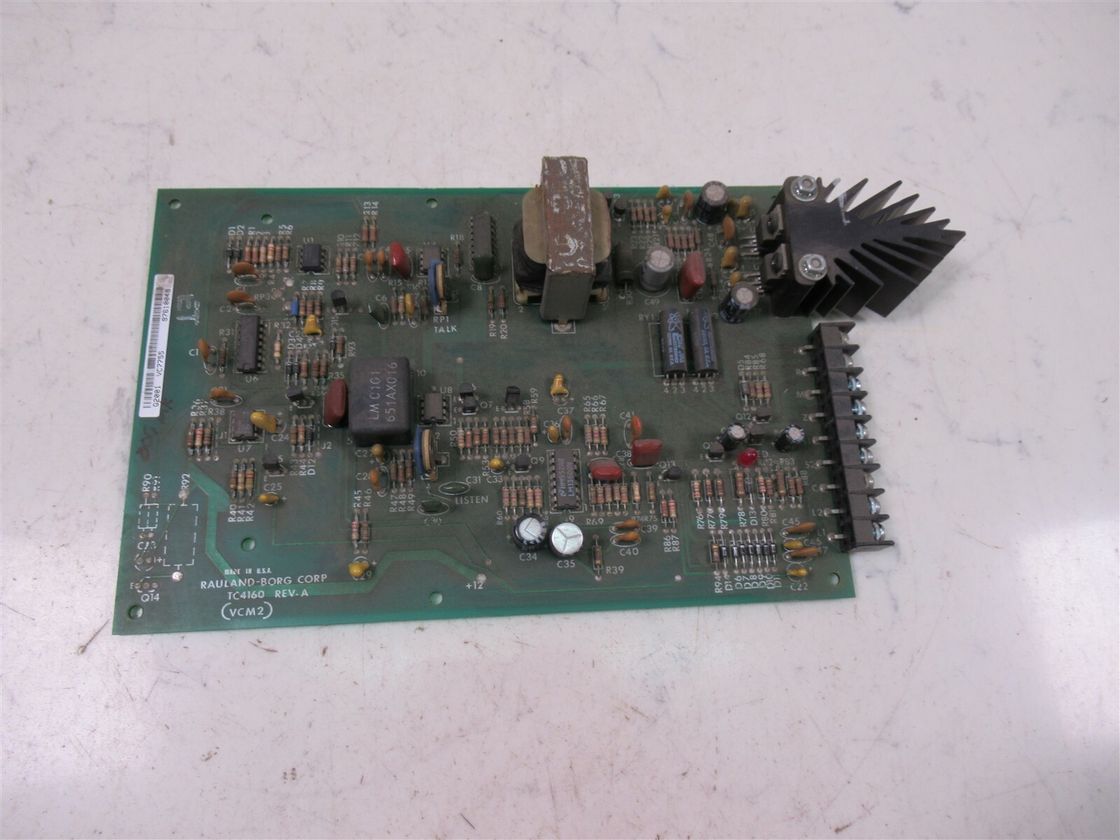 Rauland Borg TC4160 Rev. A VCM2 Circuit Board Control Module Intercom System