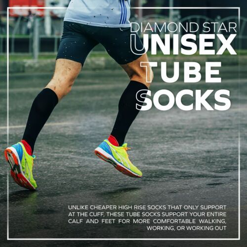 6-12-18 Pairs Men's Black Tube Socks Over The Calf Sport Cotton Socks Big &Tall