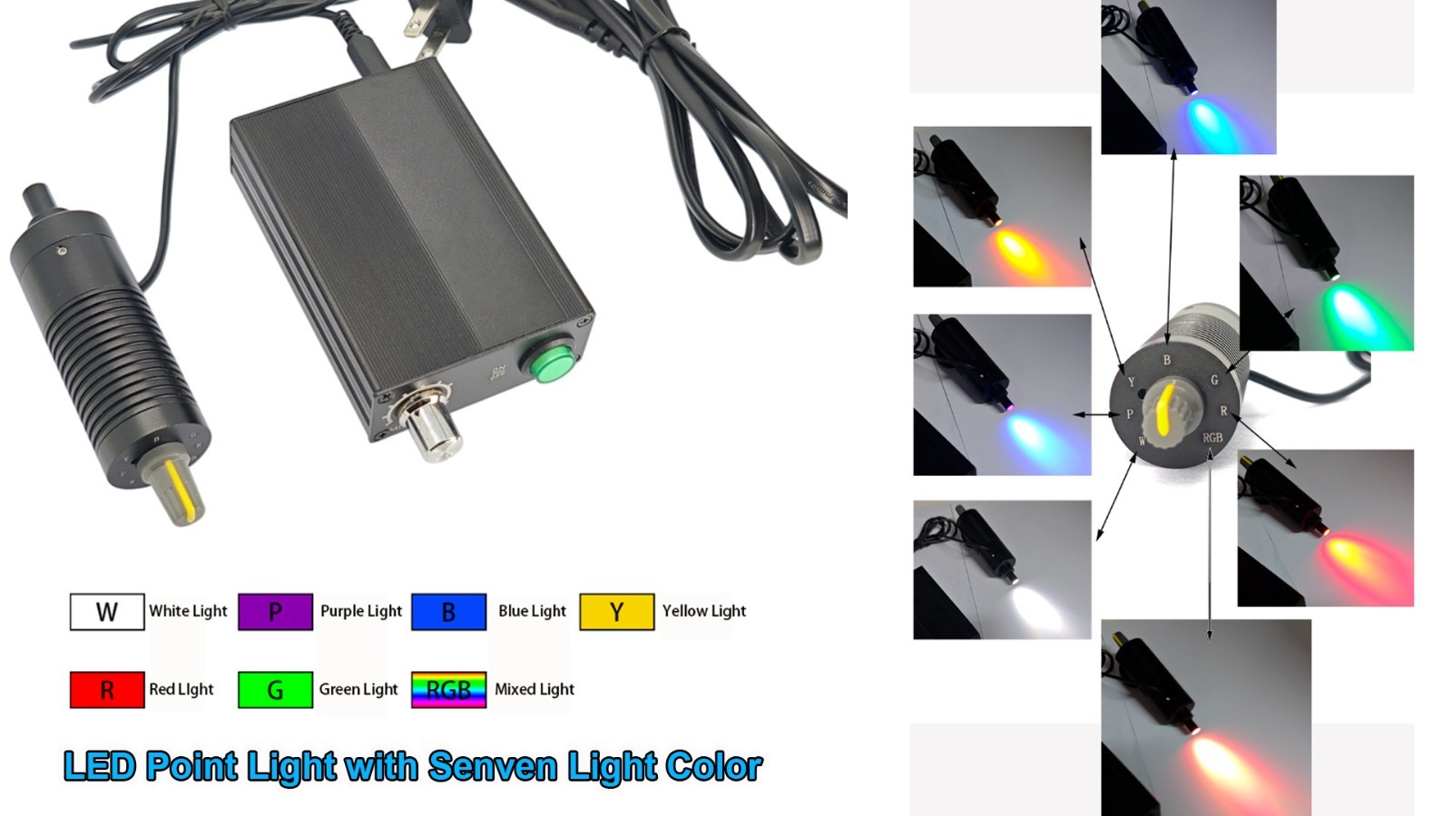 3W 7 Colors Super Bright 8/9/ 10/ 11mm Coaxial Point LED Spot Light Lamp Blue UV