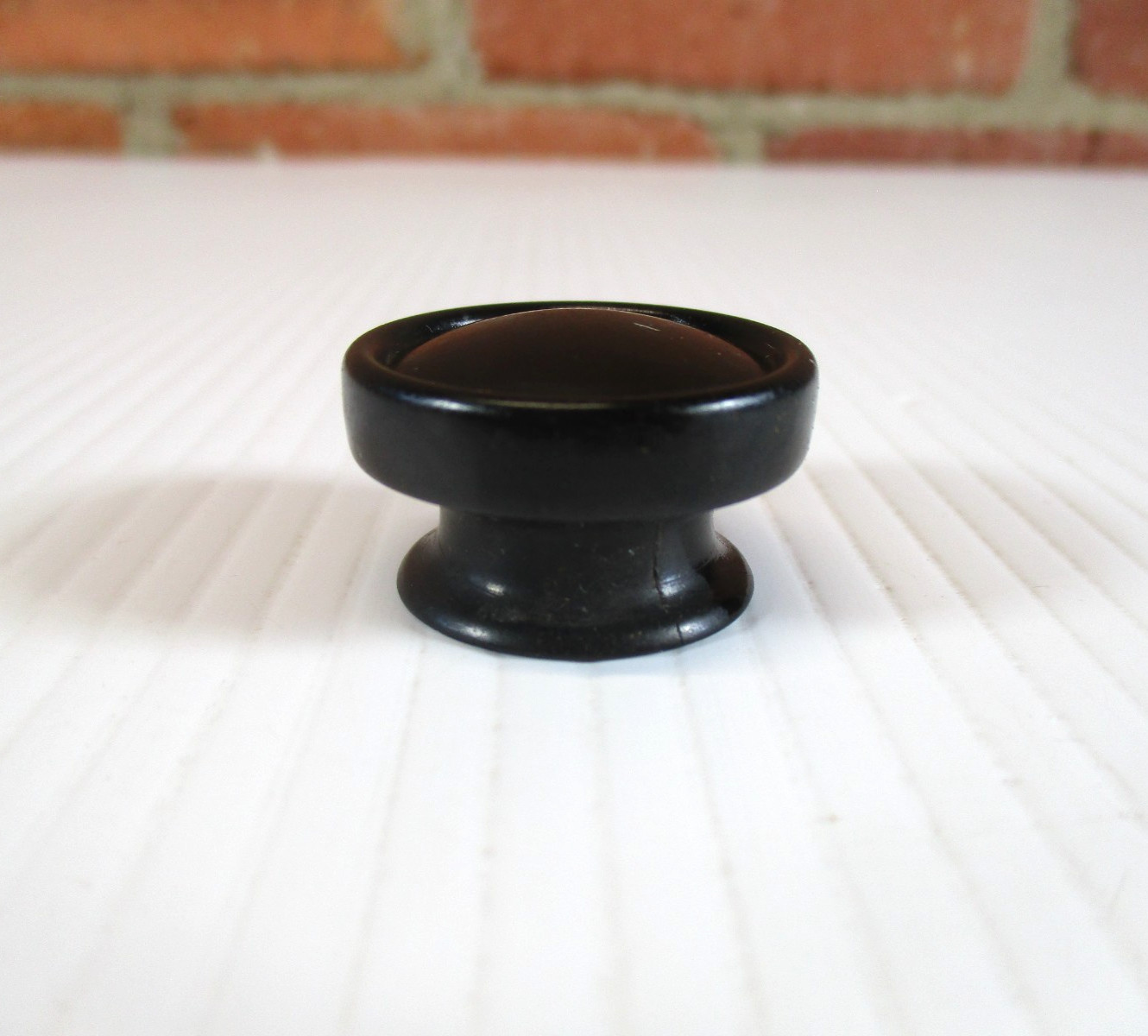 Vintage Bakelite Knob Black Radio Knob 1 1/16" wide